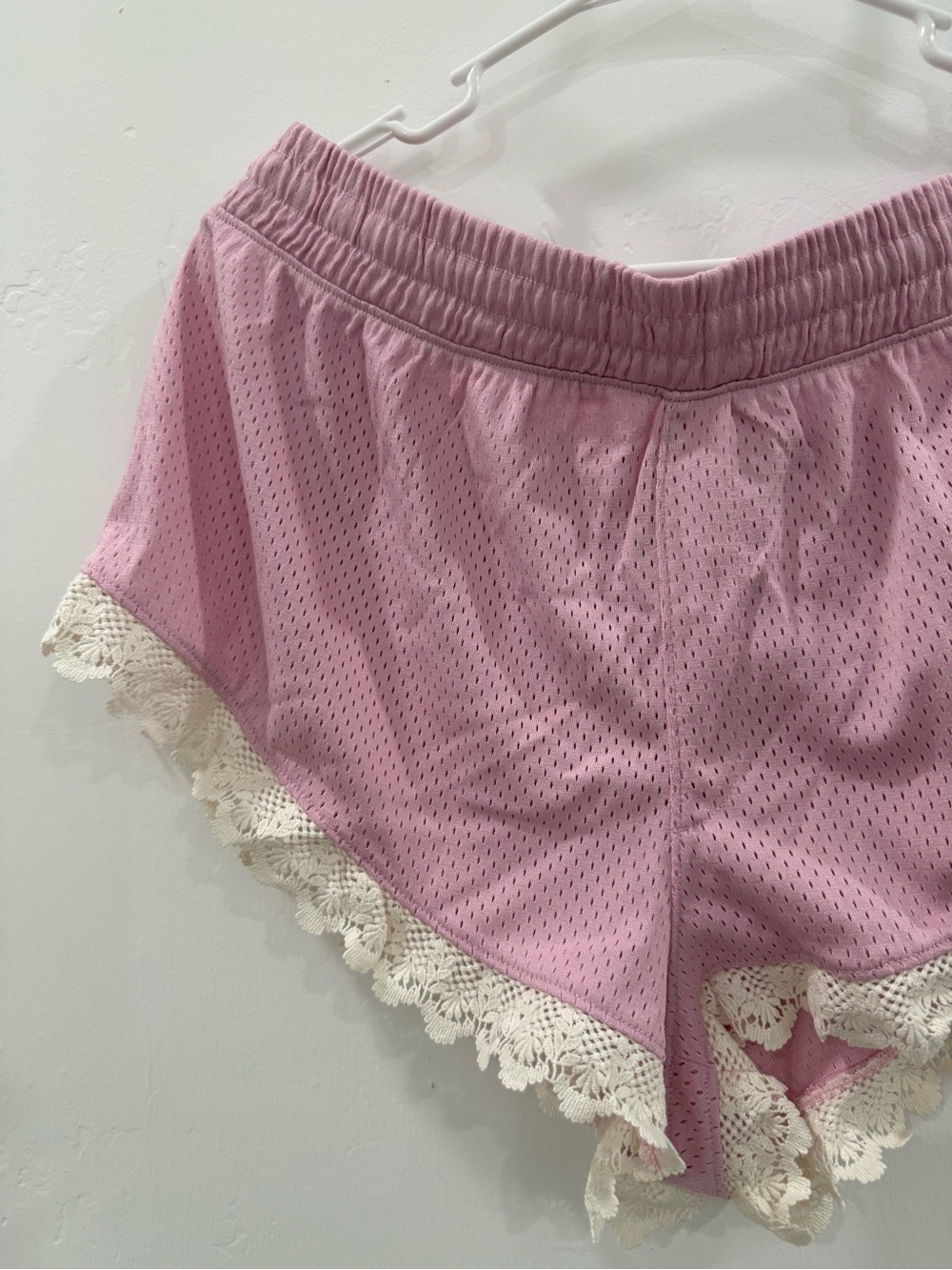 FP Movement by Free People Pink Lace-Trim Sleep Shorts - Picture 2 of 5